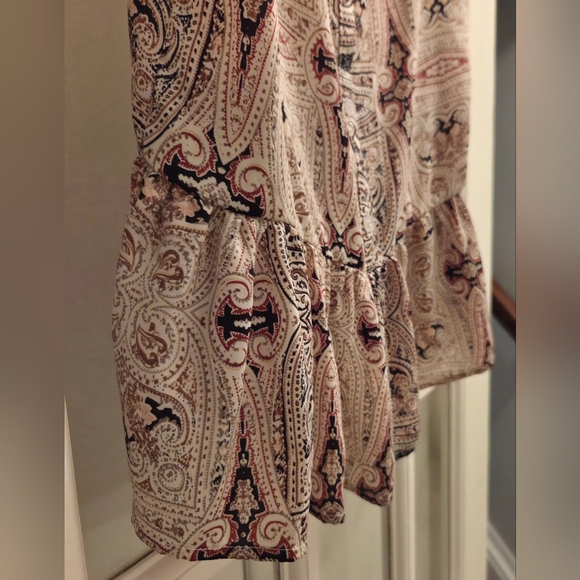 RAGA Paisley Like Design Lace Front Blouse With Ruffle Hem - Cream & Black - Picture 8 of 8